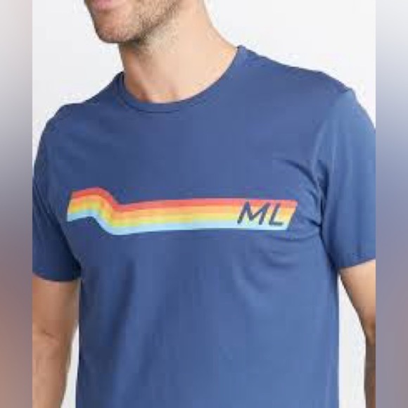 Marine Layer Sunset Stripe Tee Shirt Short Sleeves Retro Style Men’s - Picture 1 of 5